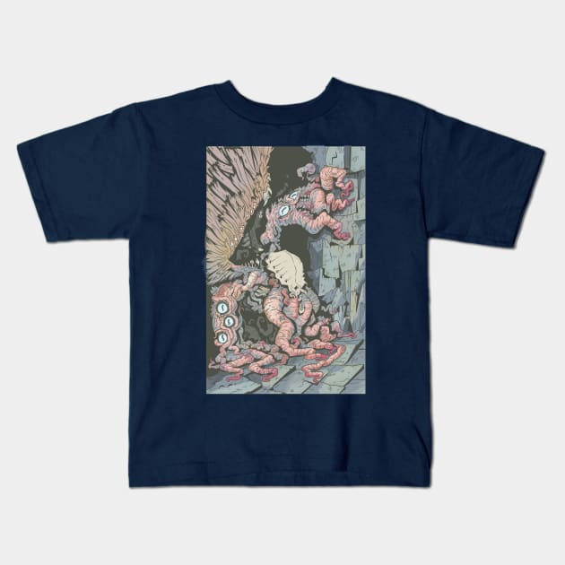 red raw cthulhu Kids T-Shirt by tinbott